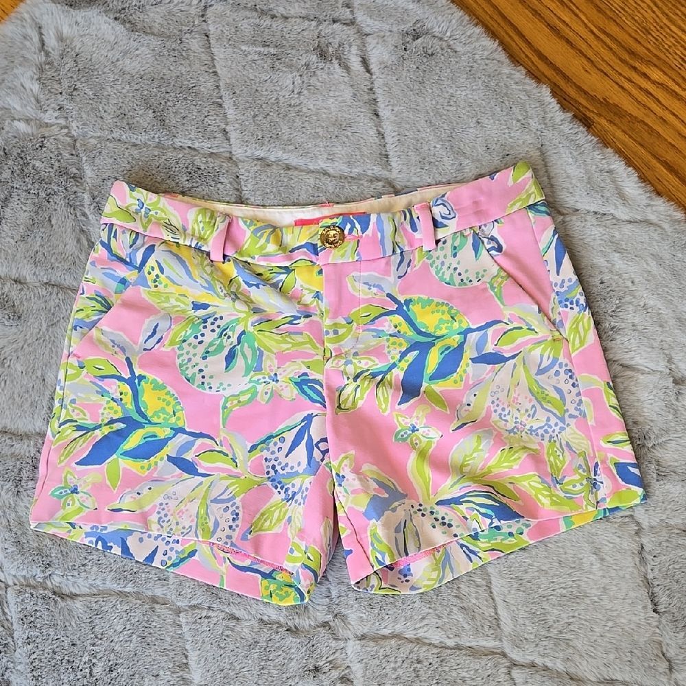 Lilly Pulitzer Pink Floral Shorts, Women's Size 0, Great Condition